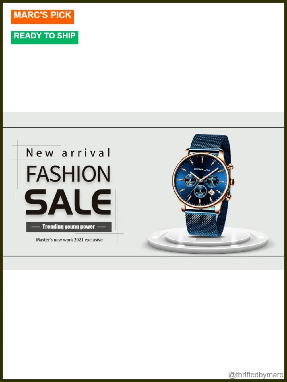 Men's Fashion Casual Chronograph Watch with Mesh Strap